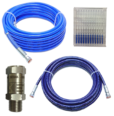 Hose, Live Gun Swivel and Tip Cleaning Needles